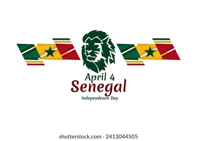 April 4, Independence day of Senegal. Happy Independence day vector illustration. Suitable for greeting card, poster and banner.
