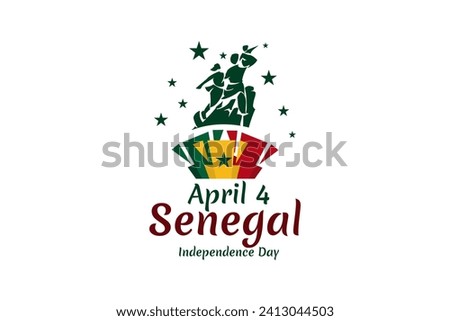 April 4, Independence day of Senegal. Happy Independence day vector illustration. Suitable for greeting card, poster and banner.
