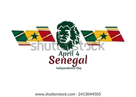 April 4, Independence day of Senegal. Happy Independence day vector illustration. Suitable for greeting card, poster and banner.
