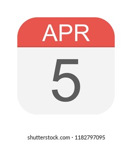 April 5 - Calendar Icon - Vector Illustration