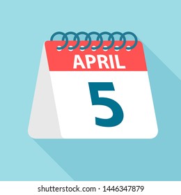 April 5 - Calendar Icon - Vector Illustration