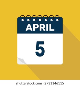 5 de abril ícone calendário ilustração vetor com design