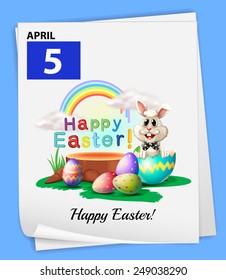 An April 5 calendar on a blue background