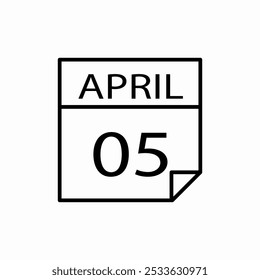 april 5 icon sign vector