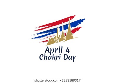 April 6, Chakri Day vector illustration. Suitable for greeting card, poster and banner.