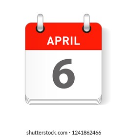 April 6 date visible on a page a day organizer calendar