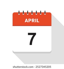 April 7 Calendar Date icon