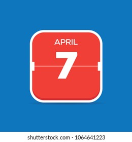 April 7 Calendar Flat Icon