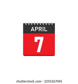 April 7 Concept Design. Vector Illustration.