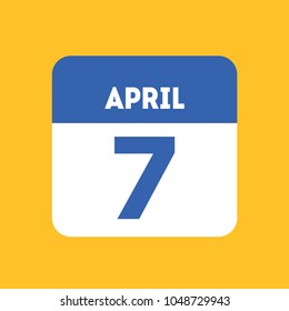 April 7 date calendar icon. Holiday, celebration. World Health Day