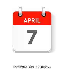 April 7 date visible on a page a day organizer calendar