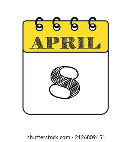 April 8 Calendar Icon Vector Illustration Stock Vector (Royalty Free ...