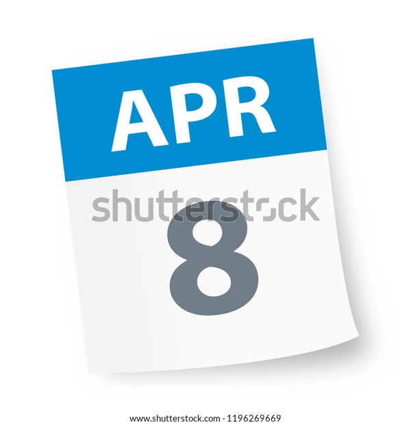 April 8 Calendar Icon Vector Illustration Stock Vector Royalty Free