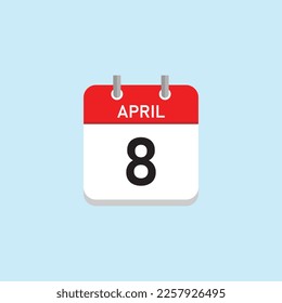 April 8 Concept Design. Vector Illustration.
