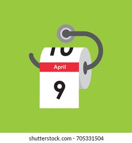 April 9. Calendar icon. Flat design. Vector illustration