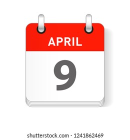 April 9 date visible on a page a day organizer calendar