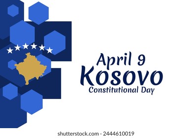 9 de abril, Feliz Día de la Constitución de la Ilustración vectorial de Kosovo. Adecuado para tarjeta de felicitación, póster y Anuncio