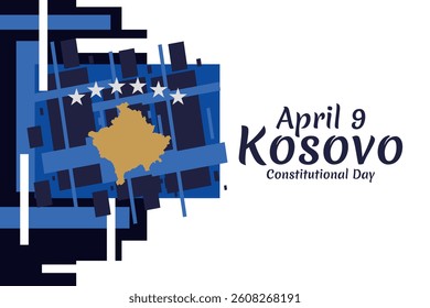 April 9, Happy Constitution Day of Kosovo vector illustration. Suitable for greeting card, poster and banner