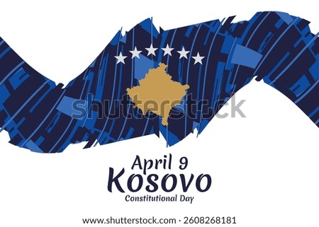April 9, Happy Constitution Day of Kosovo vector illustration. Suitable for greeting card, poster and banner