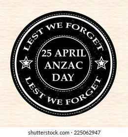 april anzac day grunge stamp with on vector illustration