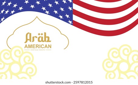 April is Arab American Heritage Month. Vector template Design for banner, greeting card, poster, prints, social media post ,flyer , T shirt with background.