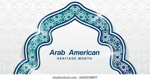 April is Arab American Heritage Month. Suitable for posters, banners, social media and more. White background.