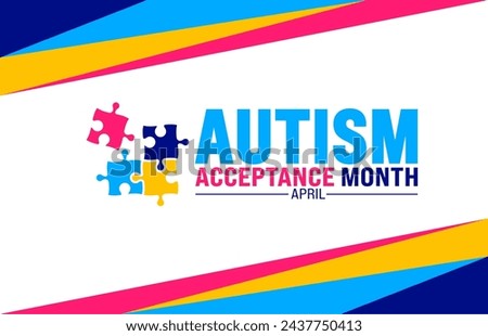 April is Autism Acceptance Month background template. Holiday concept. use to background, banner, placard, card, and poster design template with text inscription and standard color. vector