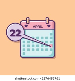 April calendar in the form of a vector drawing, indicating each day.