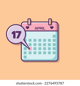 April-Kalender in Form einer Vektorzeichnung, die jeden Tag erscheint.