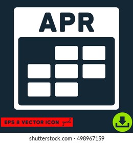 April Calendar Grid icon. Vector EPS illustration style is flat iconic symbol, white color.