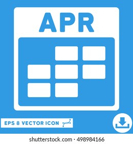 April Calendar Grid icon. Vector EPS illustration style is flat iconic symbol, white color.