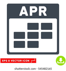 April Calendar Grid icon. Vector EPS illustration style is flat iconic symbol, smooth blue color.