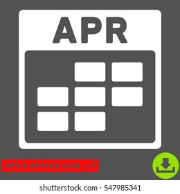 April Calendar Grid icon. Vector EPS illustration style is flat iconic symbol, white color.