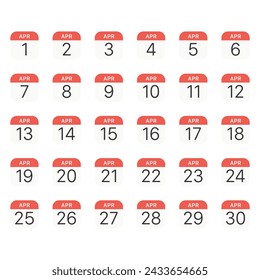 April calendar icon isolated on white background. Symbol modern, simple, vector, icon for website design, mobile app, ui. Vector Illustration