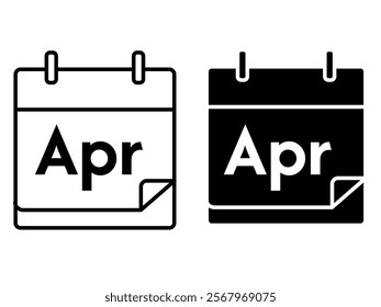 April calendar icon on white background
Vector calendar icon month