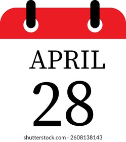 April calendar icon set.Calendar event reminder date.calendar date icon on white background.