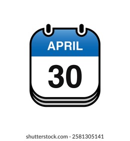 April Calendar Icon Vector Template