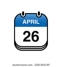 April Calendar Icon Vector Template