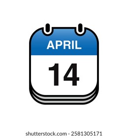 April Calendar Icon Vector Template