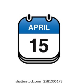 April Calendar Icon Vector Template