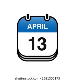 April Calendar Icon Vector Template