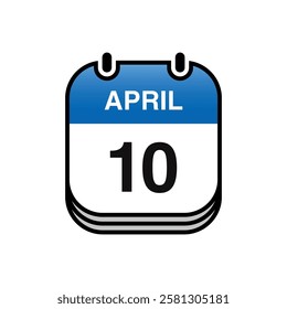 April Calendar Icon Vector Template