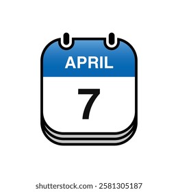 April Calendar Icon Vector Template