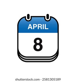 April Calendar Icon Vector Template