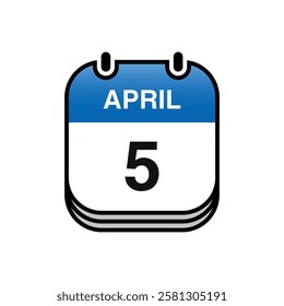 April Calendar Icon Vector Template