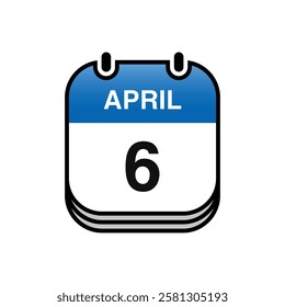 April Calendar Icon Vector Template