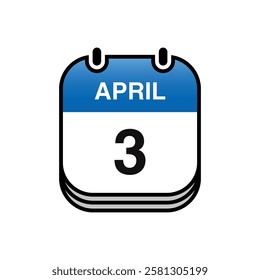 April Calendar Icon Vector Template