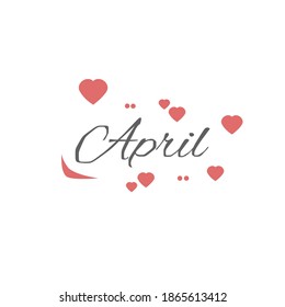 April calendar month name vector illustration. suitable for the new calendar.