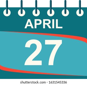 April calendar per day / vector/ 27 April