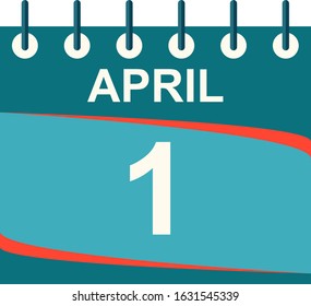 April calendar per day / vector/ 1 April